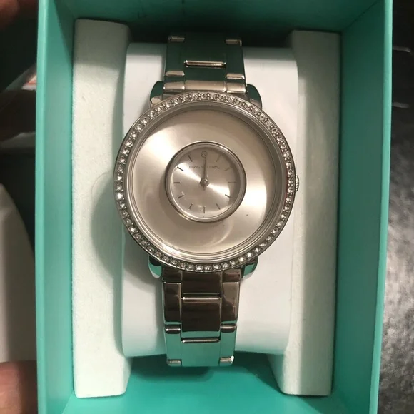 Origami Owl silver watch with Swarovski crystal s-l400.jpg main image 4
